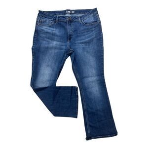 Lee Women Regular Fit Bot Cu Mid Rise Blue Denim Jeans Size 18P Cotton Blend